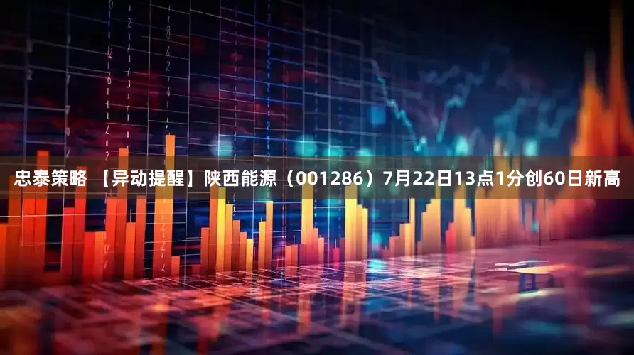 忠泰策略 【异动提醒】陕西能源（001286）7月22日13点1分创60日新高